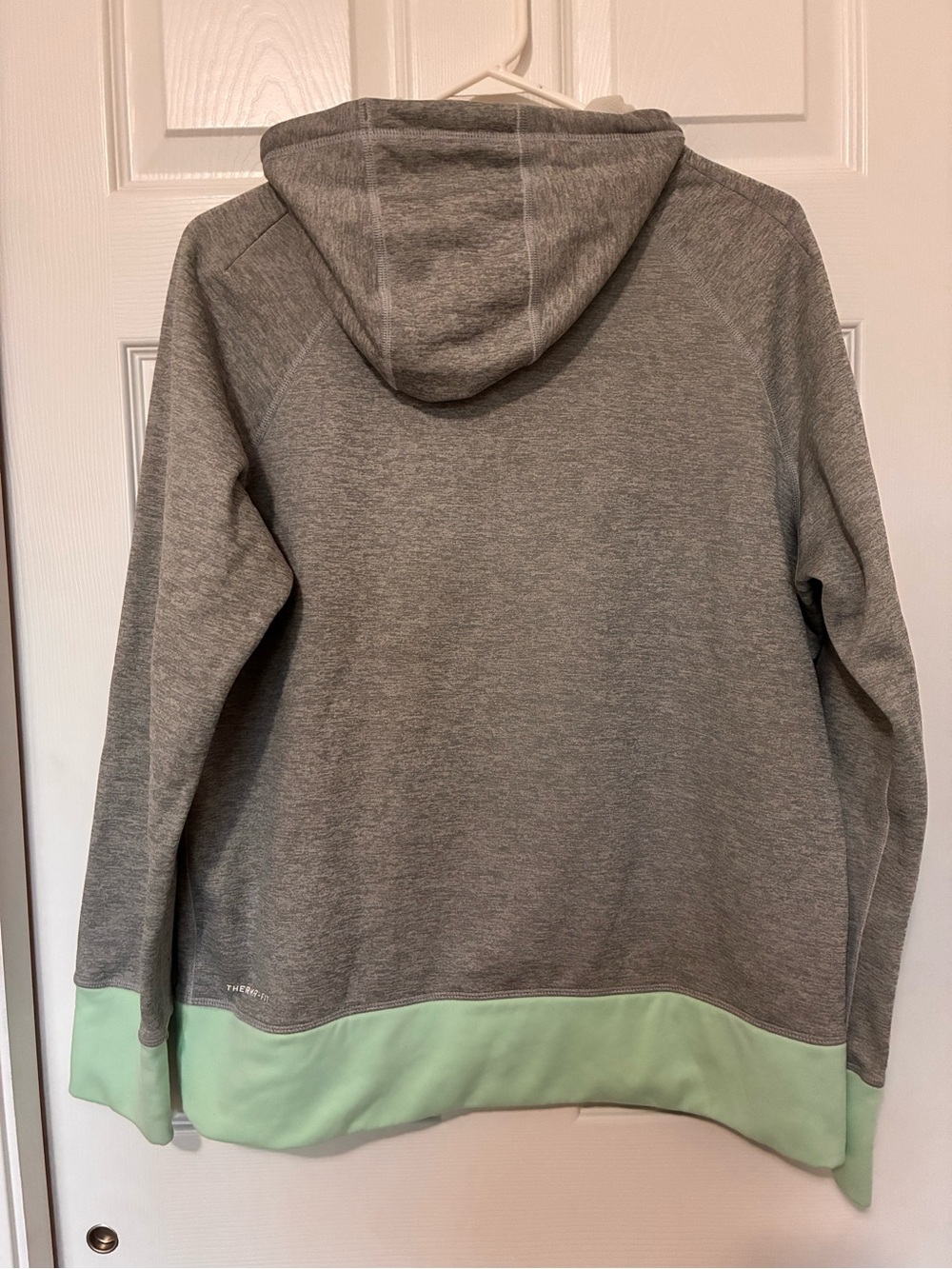 Nike Therma Fit Hoodie Heather Gray w/ Mint Green Swoosh Women’s Sz XL - Picture 2 of 11
